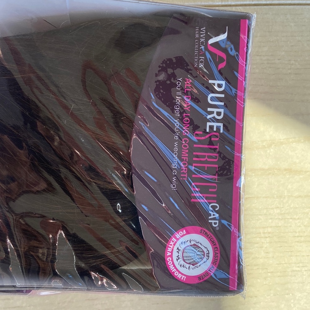dark brown with honey blonde highlights.  FS4/27 100 percent human hair,new